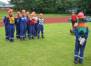 Zur Brandbekmpfung der Zielfeuer vor