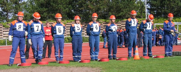 Brian, Jan, Till, Sarah II, Christina, Sarah I, Julian, Sascha und Maik